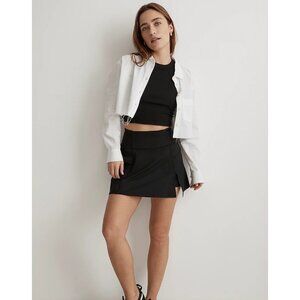 Madewell MWL Womens Flex-Side Slit Skirt Skort High Waist Black S